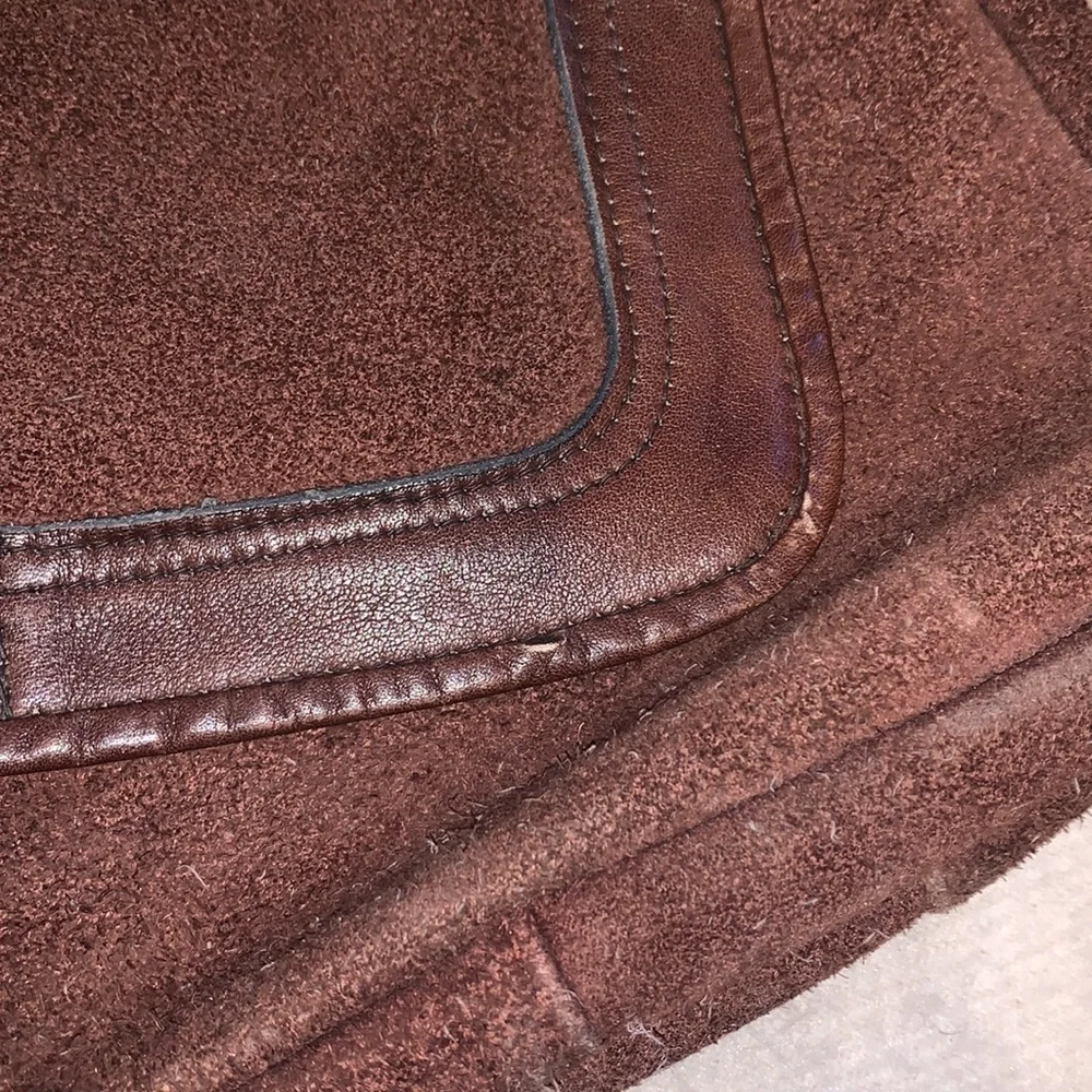 Brown Suede Crossbody Bag Satchel Saddlebag